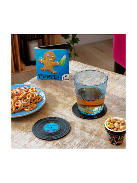 Pylones Round Blue Plastic Coaster 9cm 2 Pieces