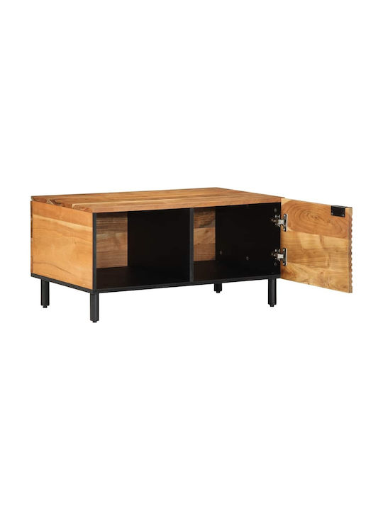 Rectangular Central Coffee Table Solid Wood Brown 80x50x40cm