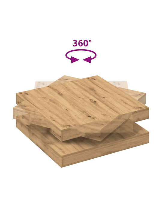 Square Central Coffee Table Wooden Oak L90xW90xH34.5cm