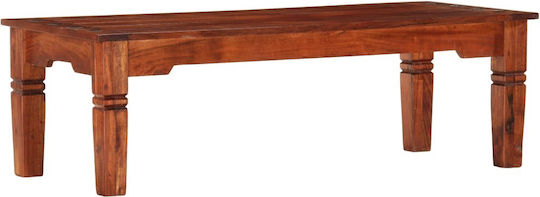 Rectangular Central Coffee Table Solid Acacia Wood 110x50x35 cm