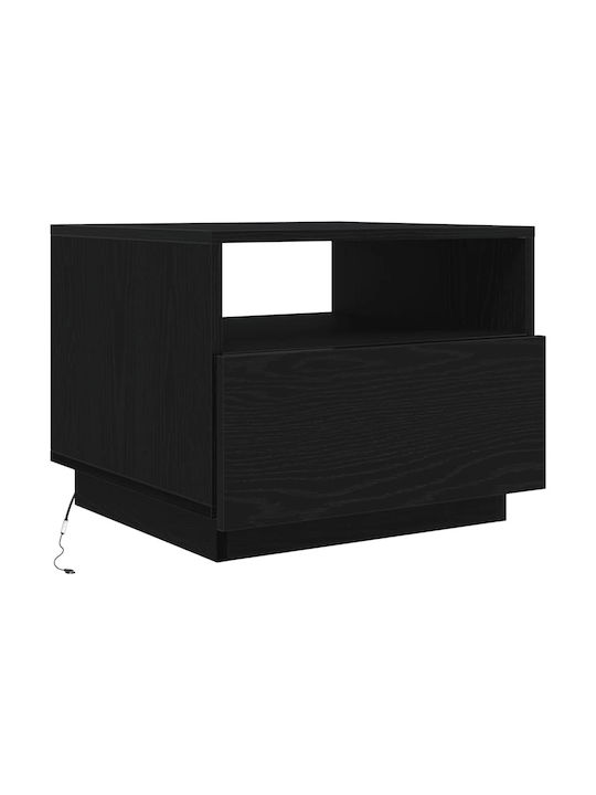 Square Side Table Wooden Black Oak 50x49x40cm