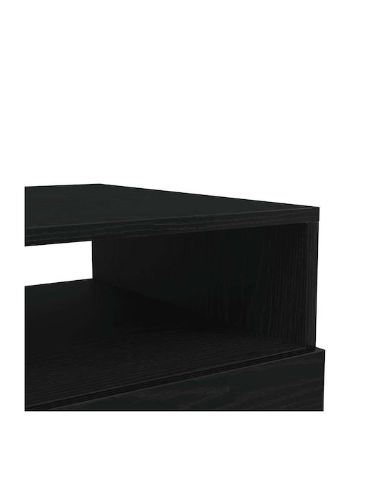 Square Side Table Wooden Black Oak 50x49x40cm