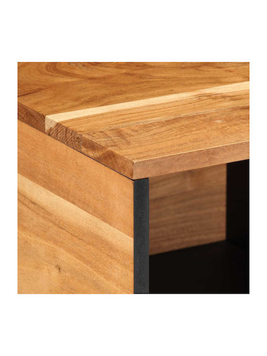 Rectangular Central Coffee Table Solid Wood Brown 80x50x40cm