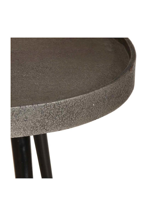 Round Wooden Side Table Silver 2 Pieces L55xW45xH45cm