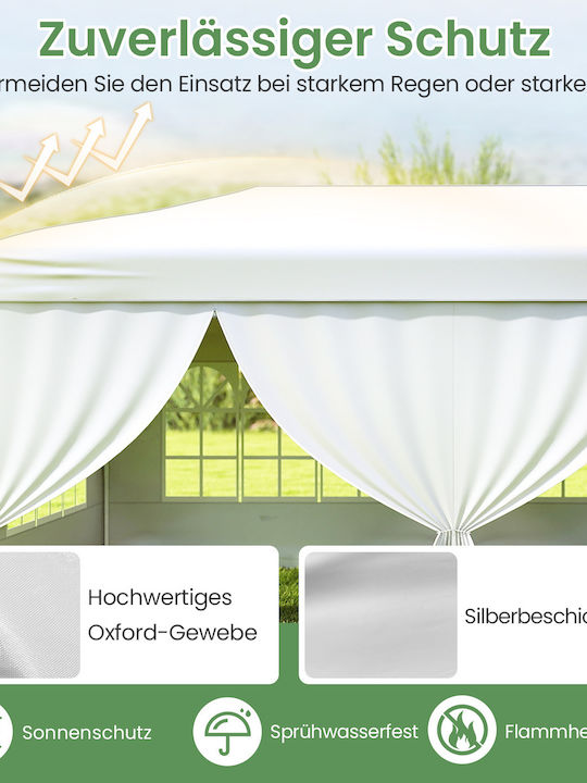 Costway Foldable Garden Gazebo Beige 3x6m