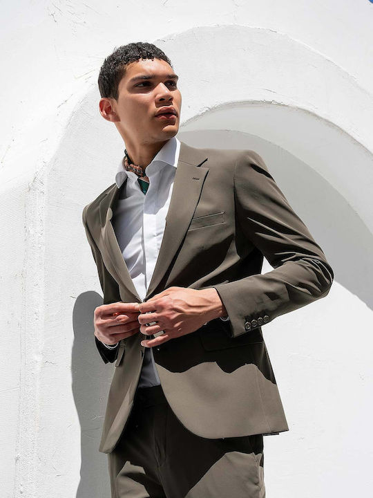 Men's Suit with Slim Fit Olive
