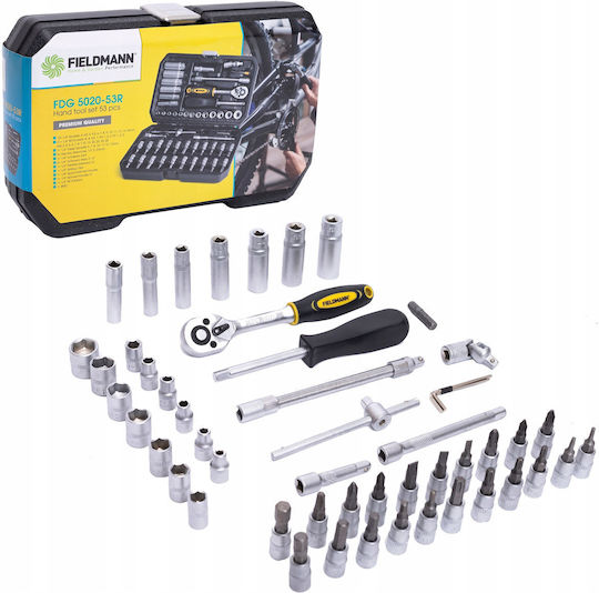 Fieldmann Fieldmann Ratschen- und Steckschlüssel-Set 1/4" 53 Stück
