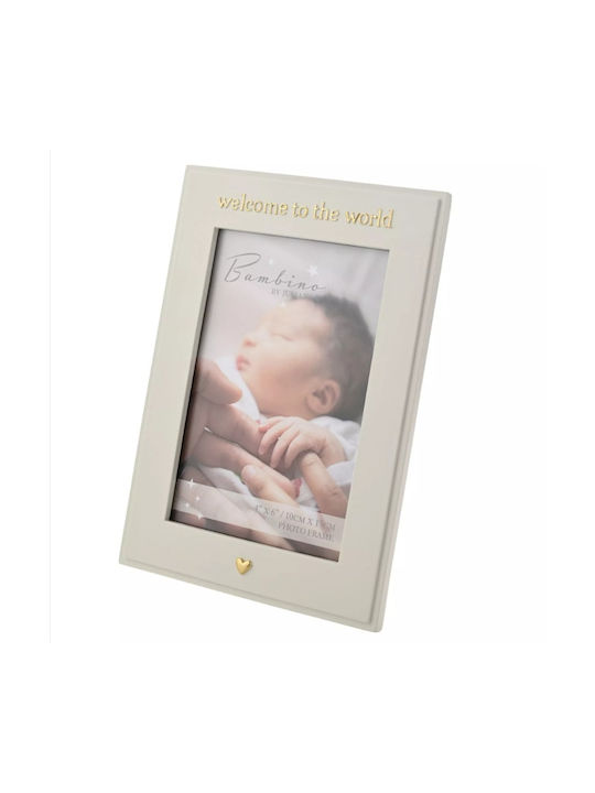 Bambino Mio Welcome To World Παιδική Κορνίζα Ξύλινη 10x15cm