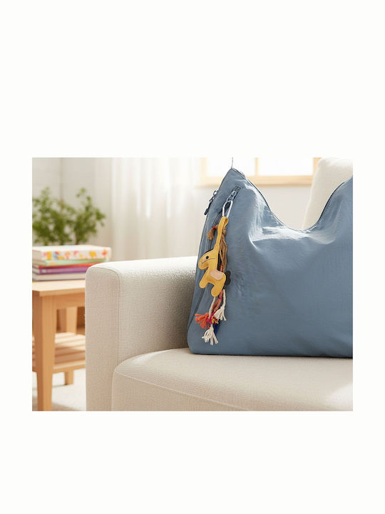Keychain Bag Charm Unisex Large Leather Pony Yellow