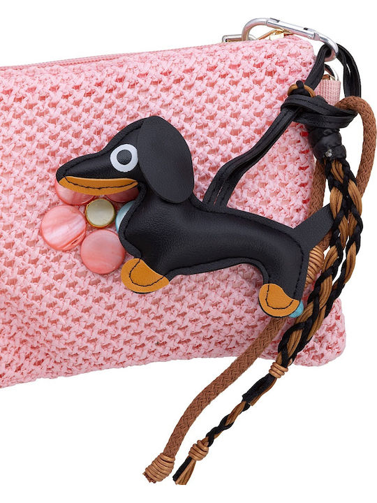 Schlüsselanhänger Bag Charm Unisex Großes Leder Hund Dosen Schwarz