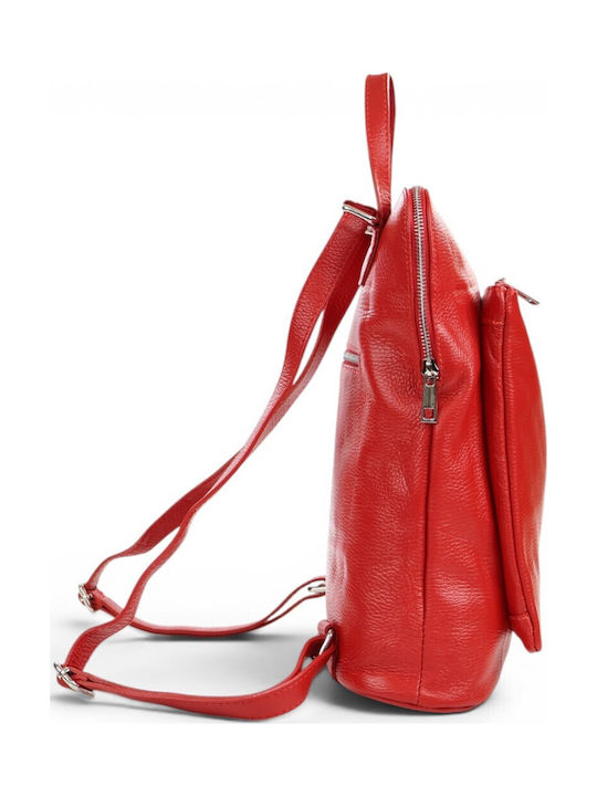 Leather Women's Red Backpack