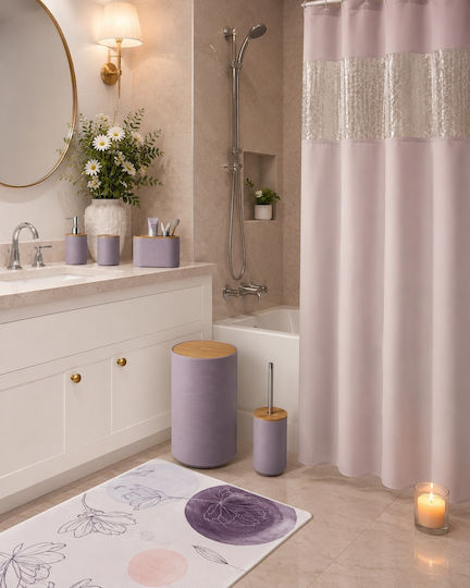 Parris Home Badezimmerzubehör-Set Hölzernes Lila 8 Stück