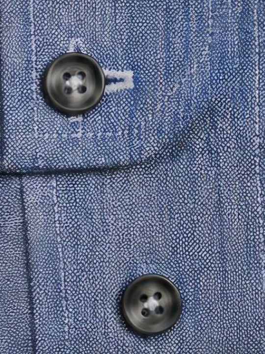 Langärmeliges Herrenhemd in Normale Passform Blau FTCS001-Blau