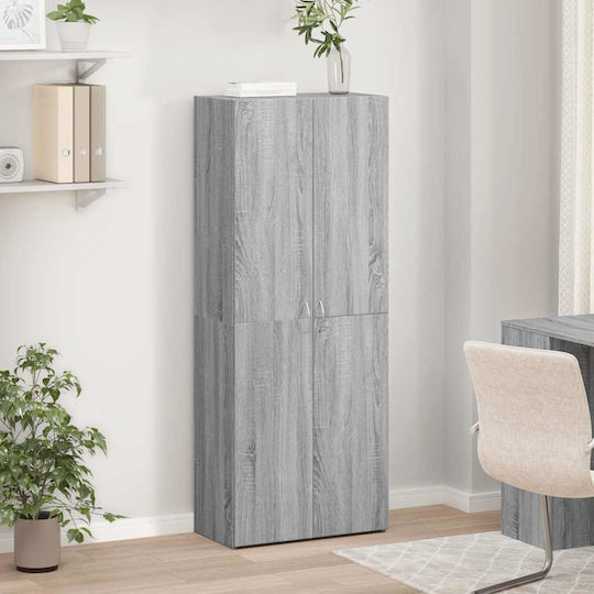 Ντουλάπα Γραφείου Ξύλινη Γκρι 60x32x153cm
