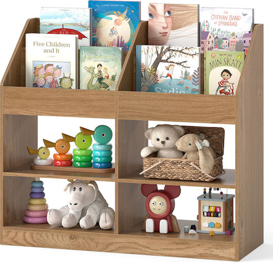 Wooden Wall Bookcase Multicolour 80x34x90cm