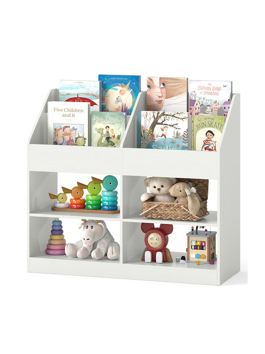 Wooden Floor Bookcase White 80x34x90cm