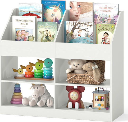 Wooden Floor Bookcase White 80x34x90cm