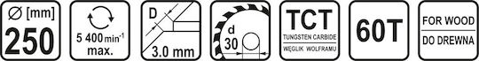 Sthor Wood Cutting Disc 250mm