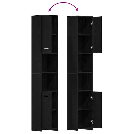 vidaXL Πάγκος χωρίς Νιπτήρα Μ30xΒ30xΥ183.5cm Μαύρο
