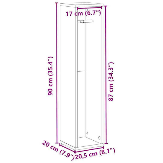 vidaXL Badezimmer Waschtisch-Einheit Ohne Waschbecken M20.5xT20xH90cm Braun