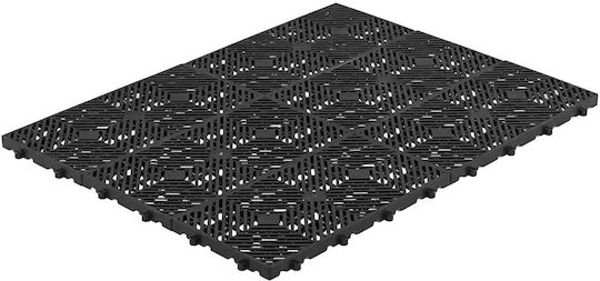 Vevor 6 Pieces Plastic Storage Pallets Stackable Waterproof 600 X 300 X 30 Mm Black Sltp6gfctpl2qf3yb001v0