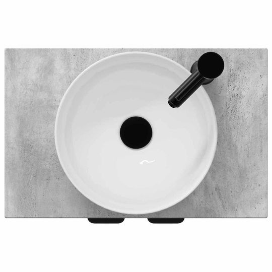 vidaXL Badezimmer Waschtisch-Einheit Ohne Waschbecken Mit Spiegel M54xB35xH83cm Grau