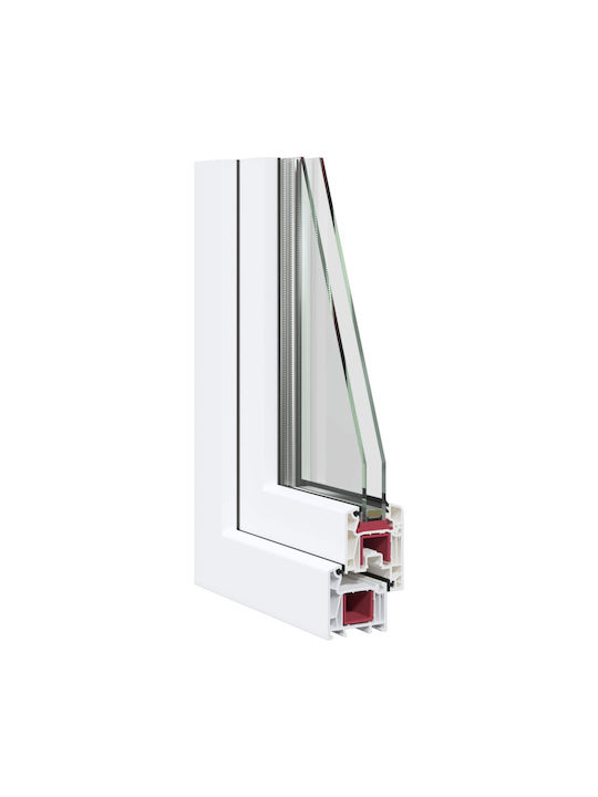 vidaXL Hinged PVC Window W90xH70cm