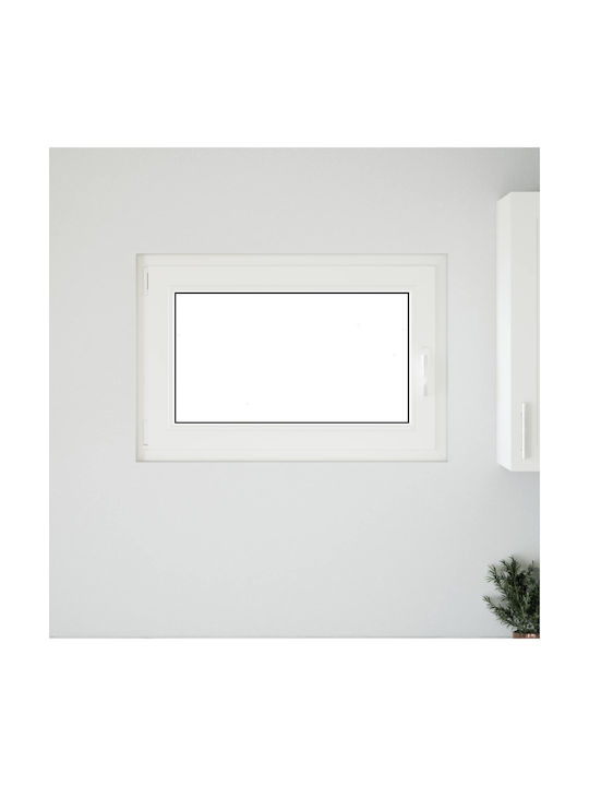 vidaXL Hinged PVC Window W90xH70cm