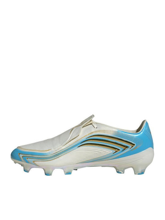 adidas F50 Messi Elite FG Football Shoes with Cleats Ivory Semi Blue Burst Icey Blue