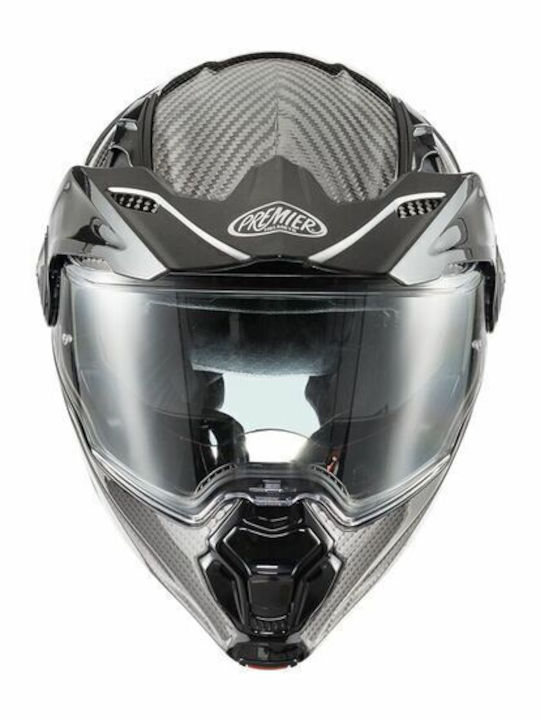 Premier Jogger U9 Carbon Motorcycle Helmet Flip-Up ECE 22.06 with Sun Visor
