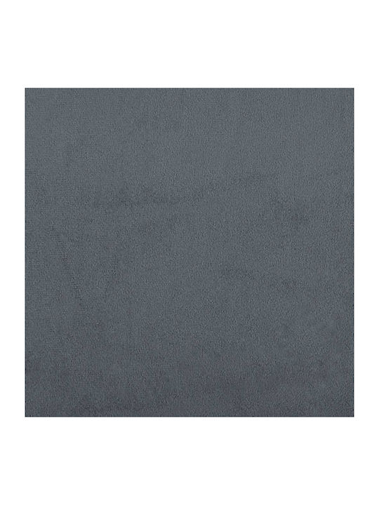 Canapea Pat Single Tapițat cu Catifea Gri Închis cu Plăci și Saltea 90x190cm
