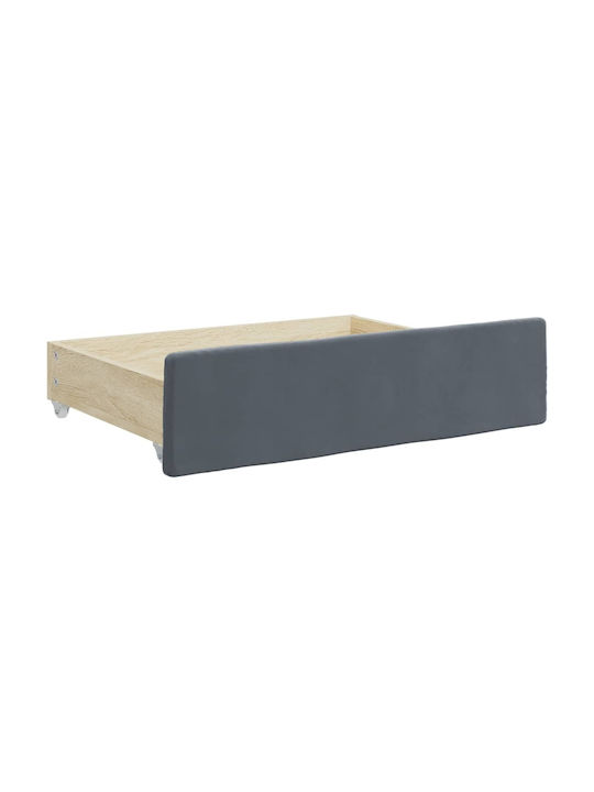 Canapea Pat Single Tapițat cu Catifea Gri Închis cu Plăci și Saltea 90x190cm