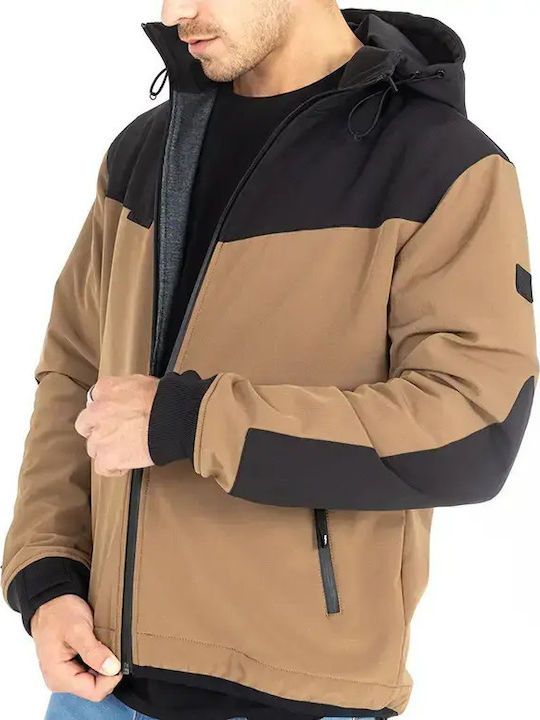 John Doe XTM V3 Softshell Rip Stop Χειμερινό Ανδρικό Μπουφάν Μηχανής Softshell Αδιάβροχο Brown / Black