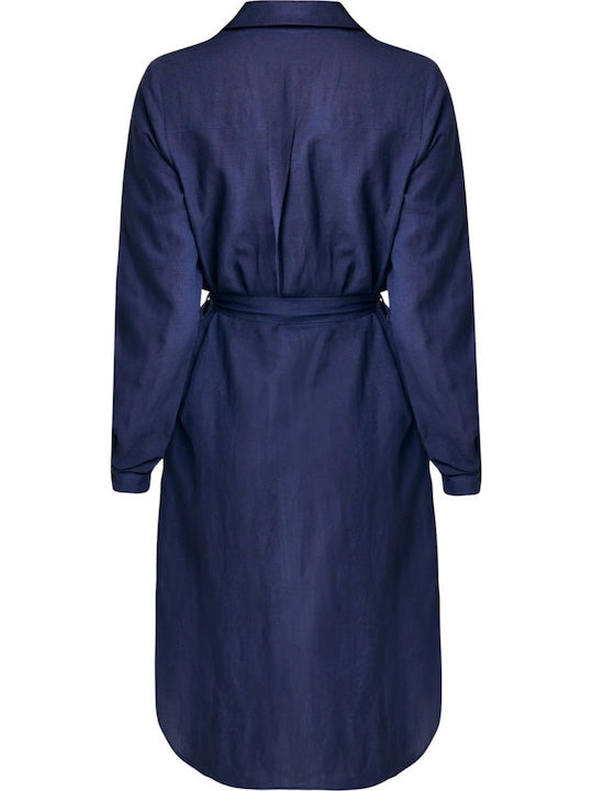 Sommer Midi Damenkleid Marineblau