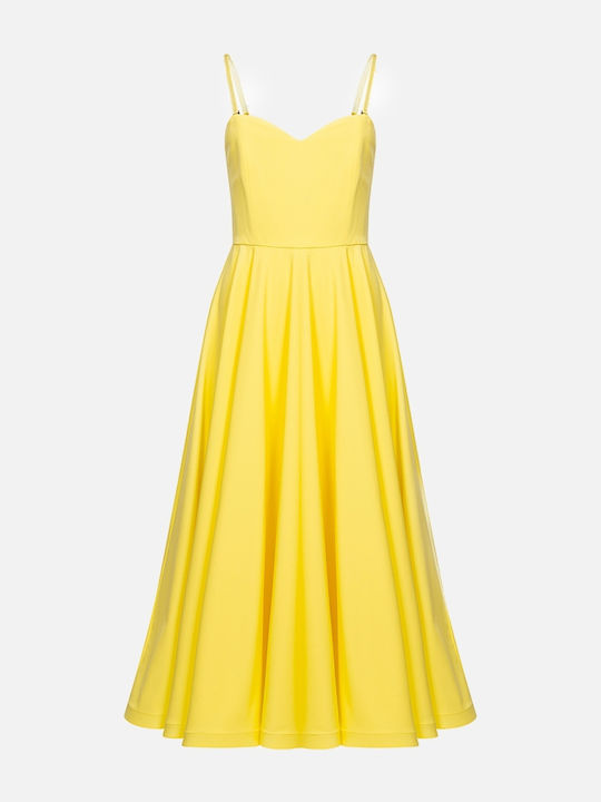 Stefanoudakis Καλοκαιρινό Midi Φόρεμα Yellow