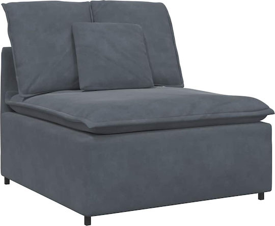 Ъглов Диван Кадифен Тъмен Сив 324x205x64см