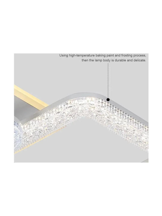 Luminastar Plafonieră de Tavan Albă cu LED Integrat și Cristale și Telecomandă