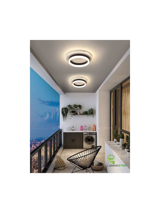 Luminastar Πλαφονιέρα Οροφής Μαύρη με Ενσωματωμένο LED