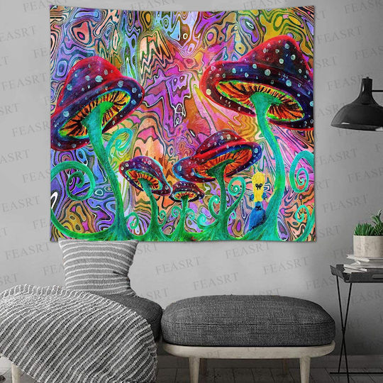 FRIPIA Tapiserie Decorativă Pădurea Poveștilor Lucrată Manual Multicoloră Din Țesătură 200x150cm