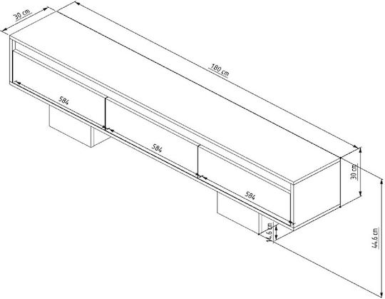 Телевизионни Мебели Подово Многоцветно 180x30x45см