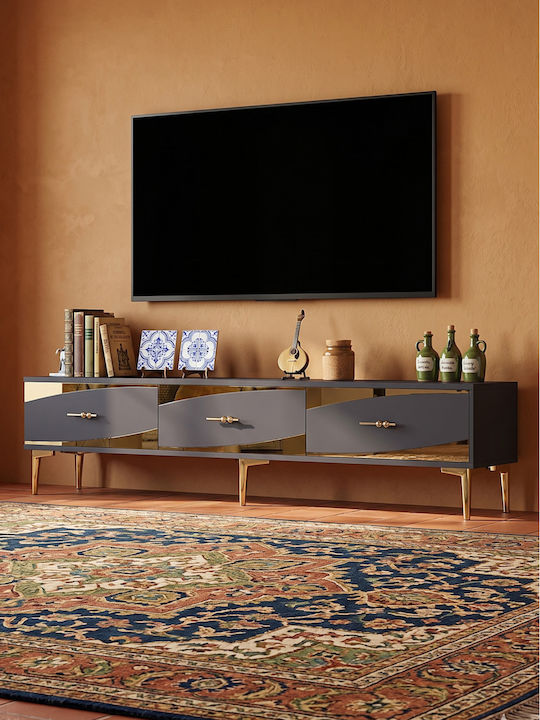 Έπιπλο Τηλεόρασης Γκρι Μ180xΠ30xΥ41cm