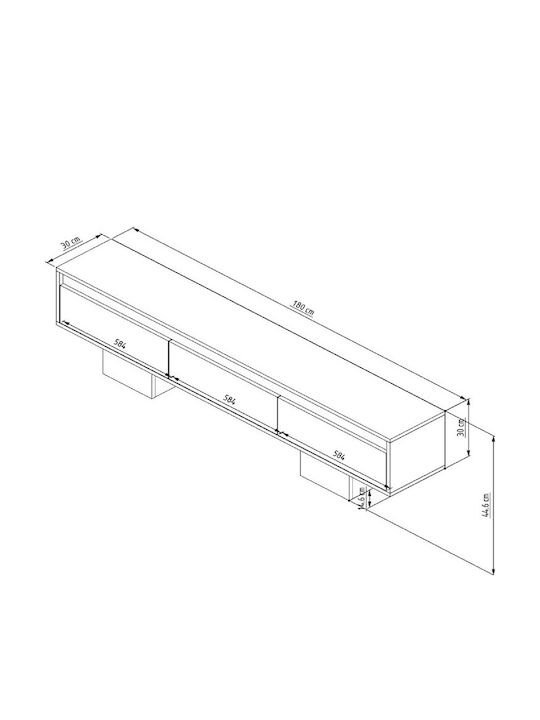 SteweHome TV-Ständer Mehrfarbig M180xT30xH45cm