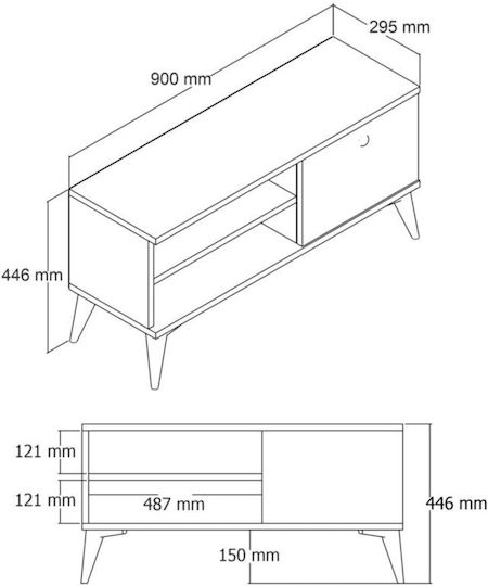 TV-Ständer Braun M90xP30xH45cm