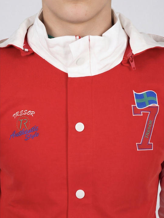 Men's Cardigan Hooded Red