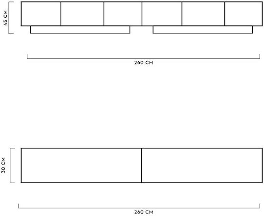 Stand TV Ecru L260xA30xÎ45cm
