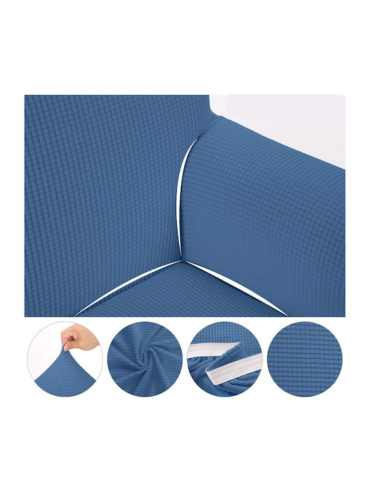 Husă Elastică Canapea Cu Două Locuri Albastră Denim