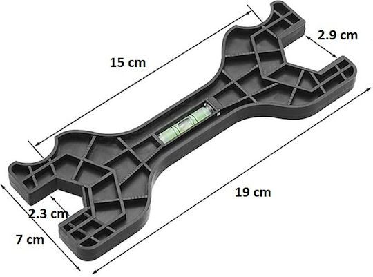 Cheie Multifuncțională Nivel Zola Pentru Alinierea Țevilor Robinetelor Instalații Sanitare Material Plastic Durabil Dimensiuni 190 Mm X 150 Mm Negru