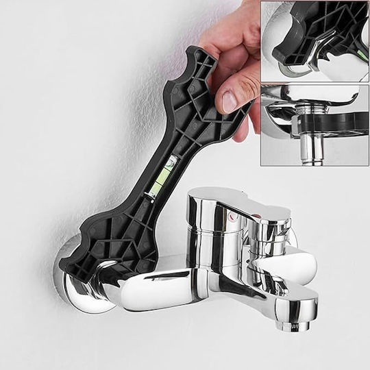 Cheie Multifuncțională Nivel Zola Pentru Alinierea Țevilor Robinetelor Instalații Sanitare Material Plastic Durabil Dimensiuni 190 Mm X 150 Mm Negru