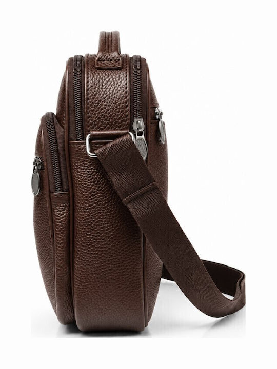 Leather Men's Shoulder / Crossbody Bag Brown