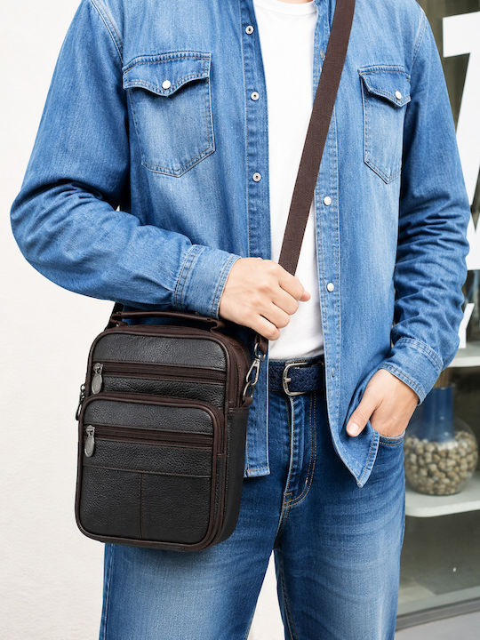 Geantă Bărbătească De Umăr / Tip Crossbody Maro